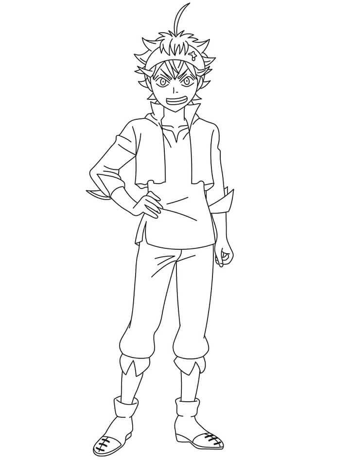 Asta Black Clover coloring page