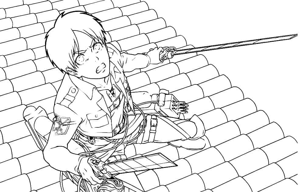 Attack On Titan Eren Yeager coloring page