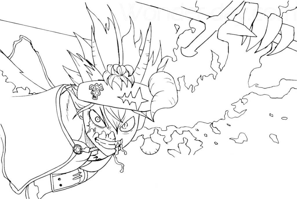 Awesome Asta Black Clover coloring page