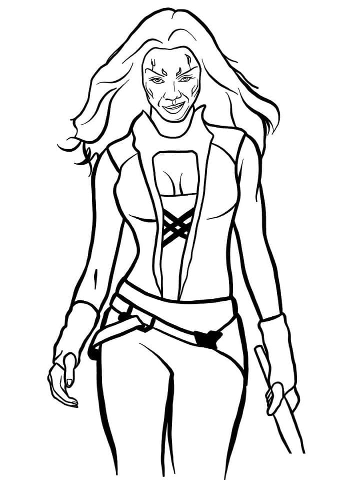 Awesome Gamora coloring page