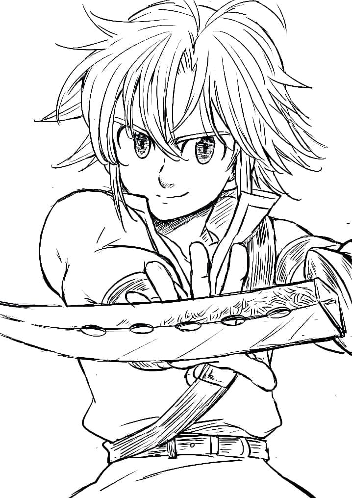 Awesome Meliodas coloring page