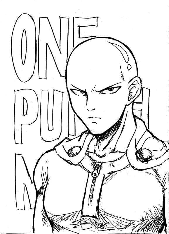 Awesome Saitama coloring page - Download, Print or Color Online for Free