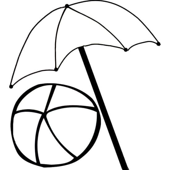 Beach Ball and Umbrella