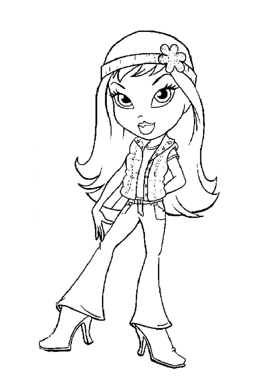 Beautiful Girl Bratz coloring page