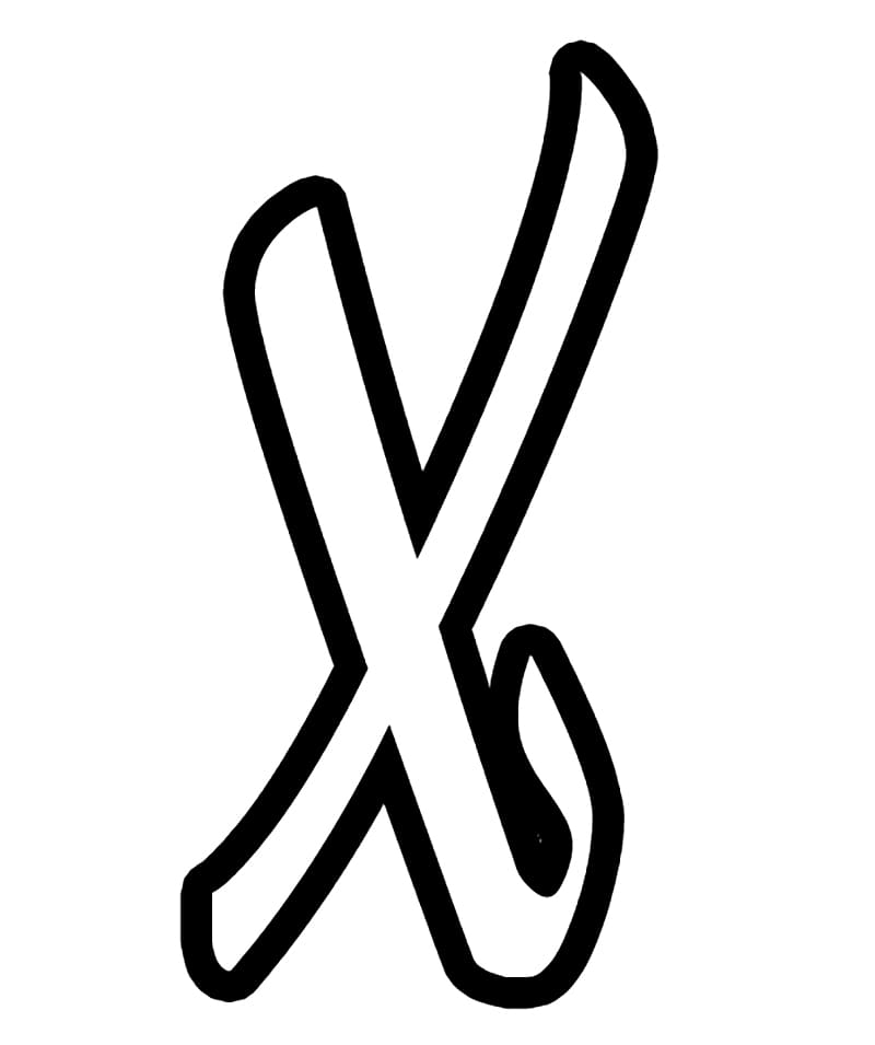 Calligraphy Alphabet Letter X coloring page - Download, Print or Color ...