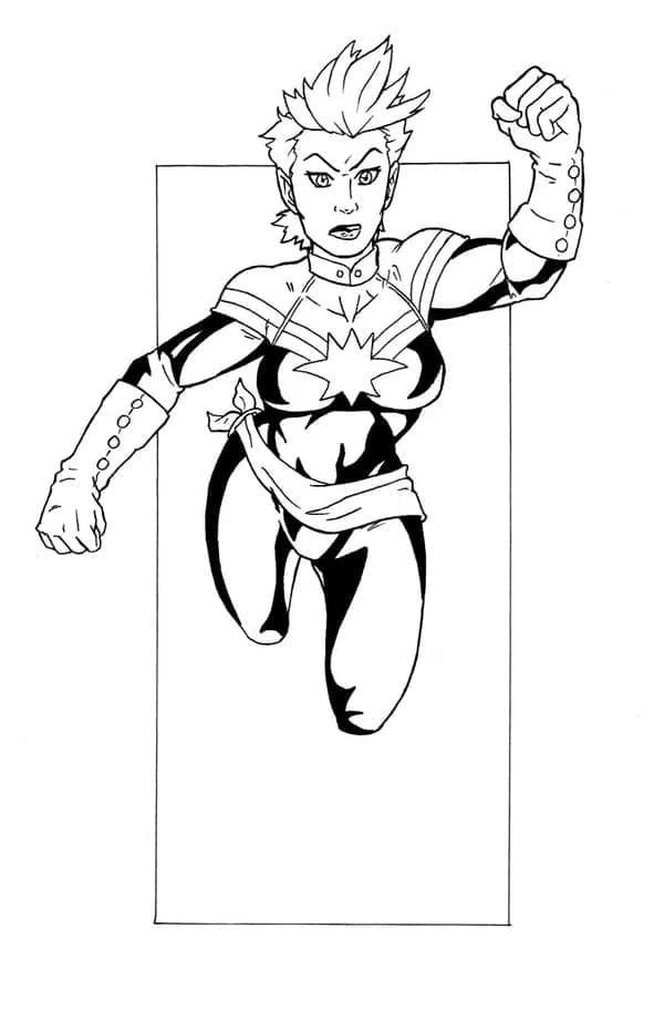 Cartoon Captain Marvel coloring page