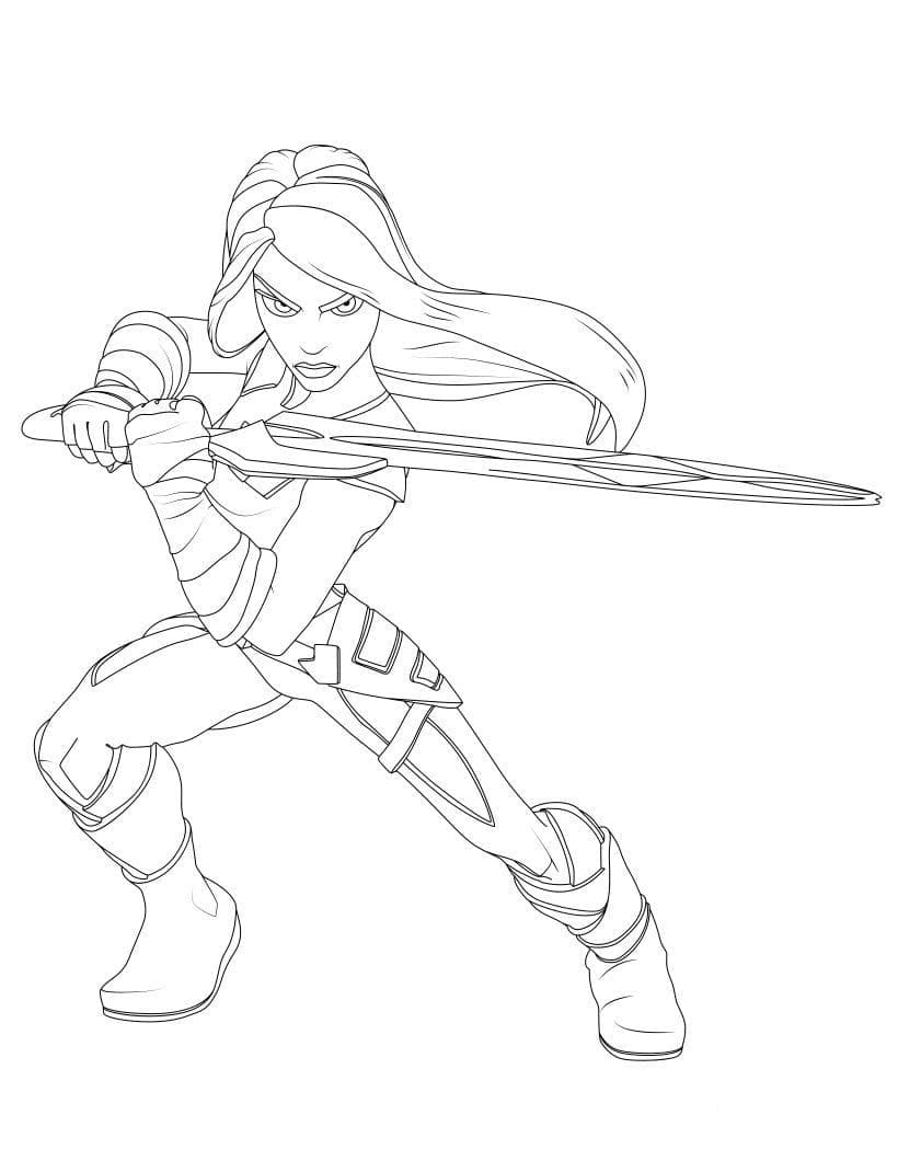 Cartoon Gamora coloring page