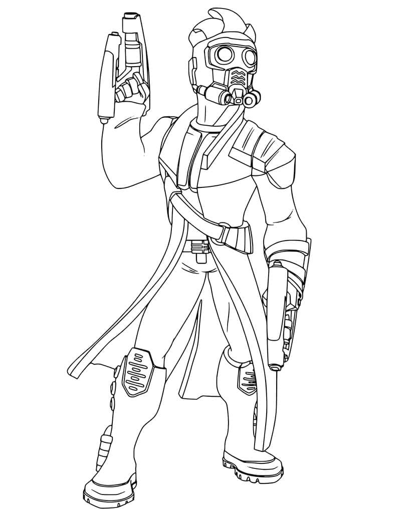 Cartoon Star Lord coloring page