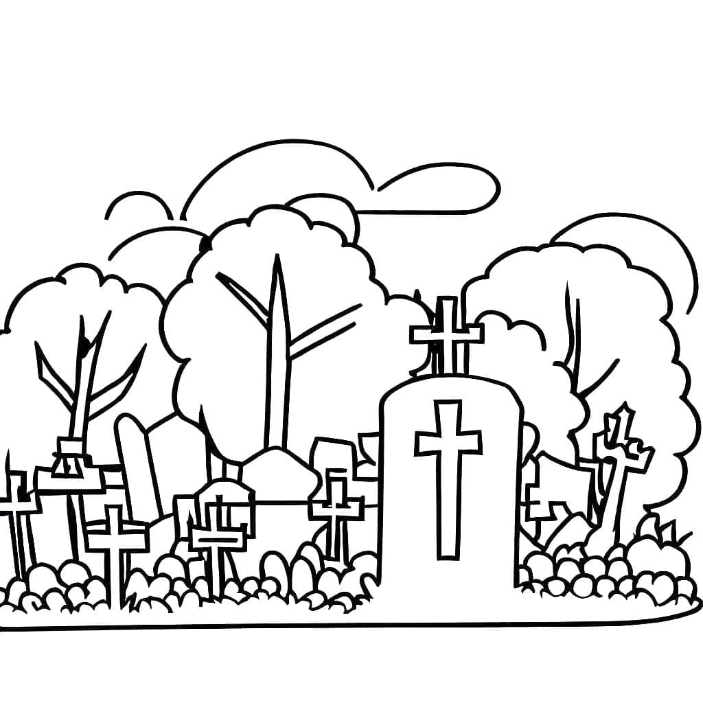 Cemetery Free Printable coloring page - Download, Print or Color Online ...