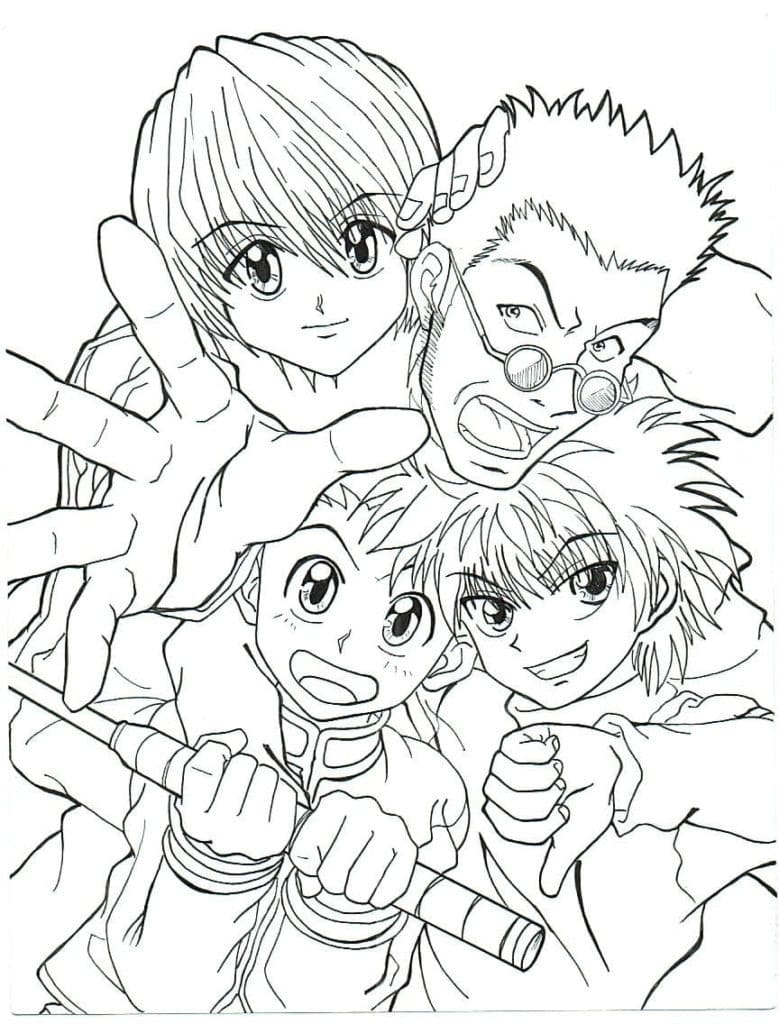 Characters in Anime Hunter x Hunter coloring page