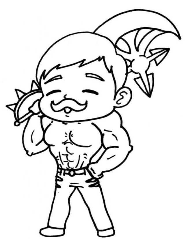 Chibi Escanor coloring page