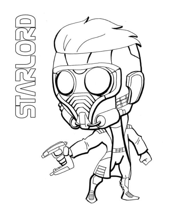 Chibi Star Lord coloring page