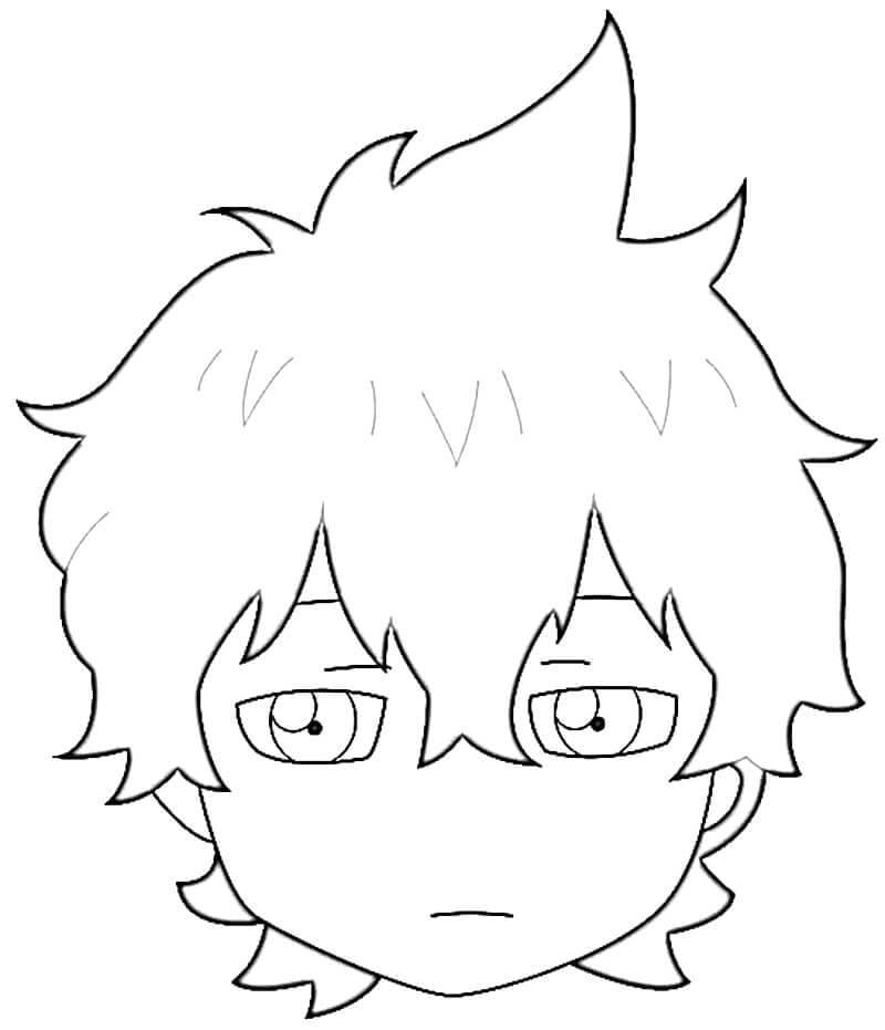 Chibi Yuno Face coloring page