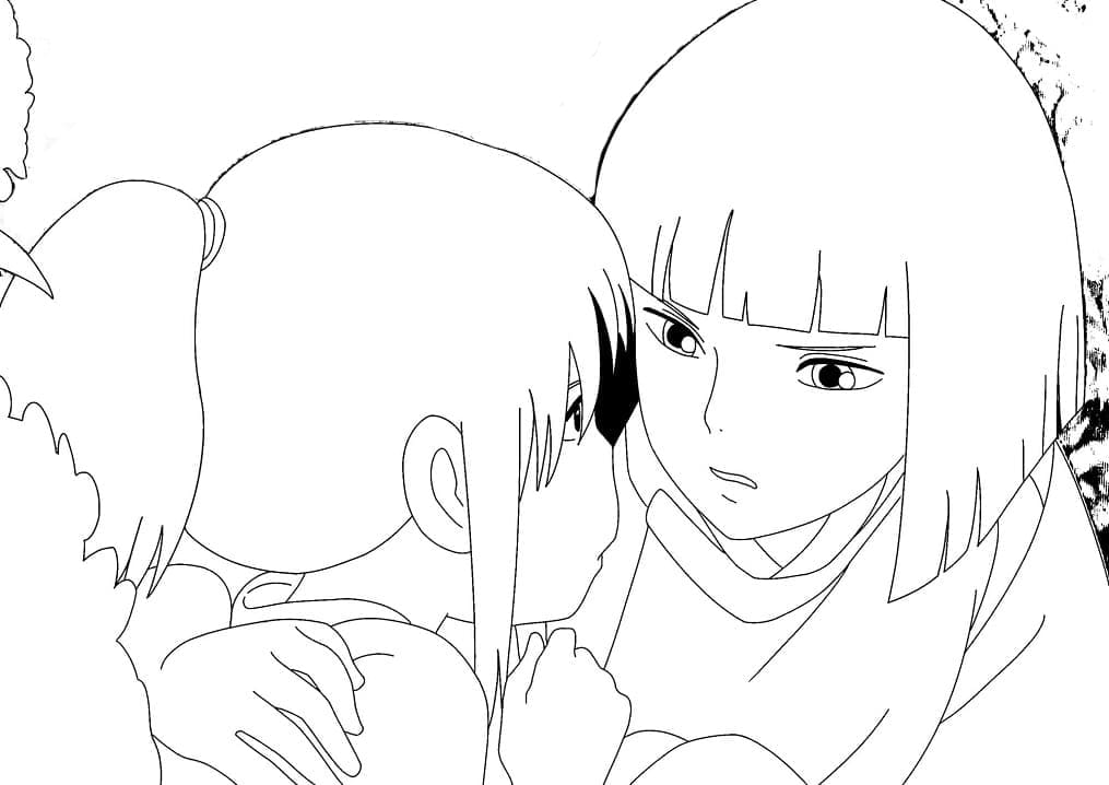 Chihiro and Haku coloring page