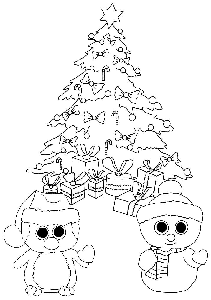 Christmas Beanie Boo coloring page