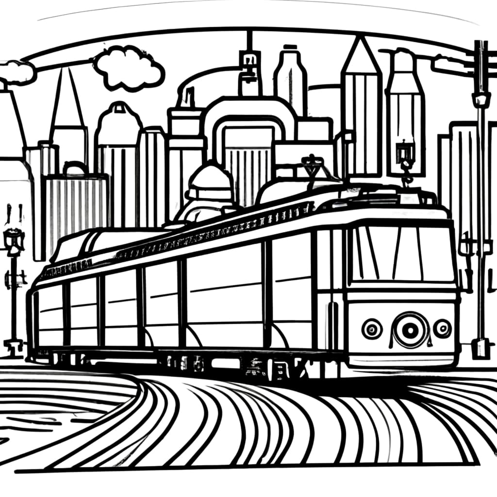 City Tram coloring page - Download, Print or Color Online for Free