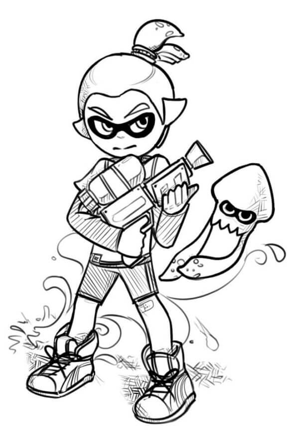 Cool Character In SplatoonCool Character In Splatoon coloring page