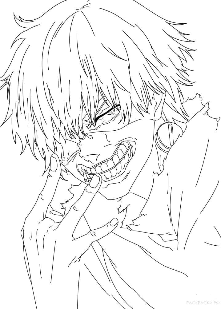 Cool Kaneki coloring page