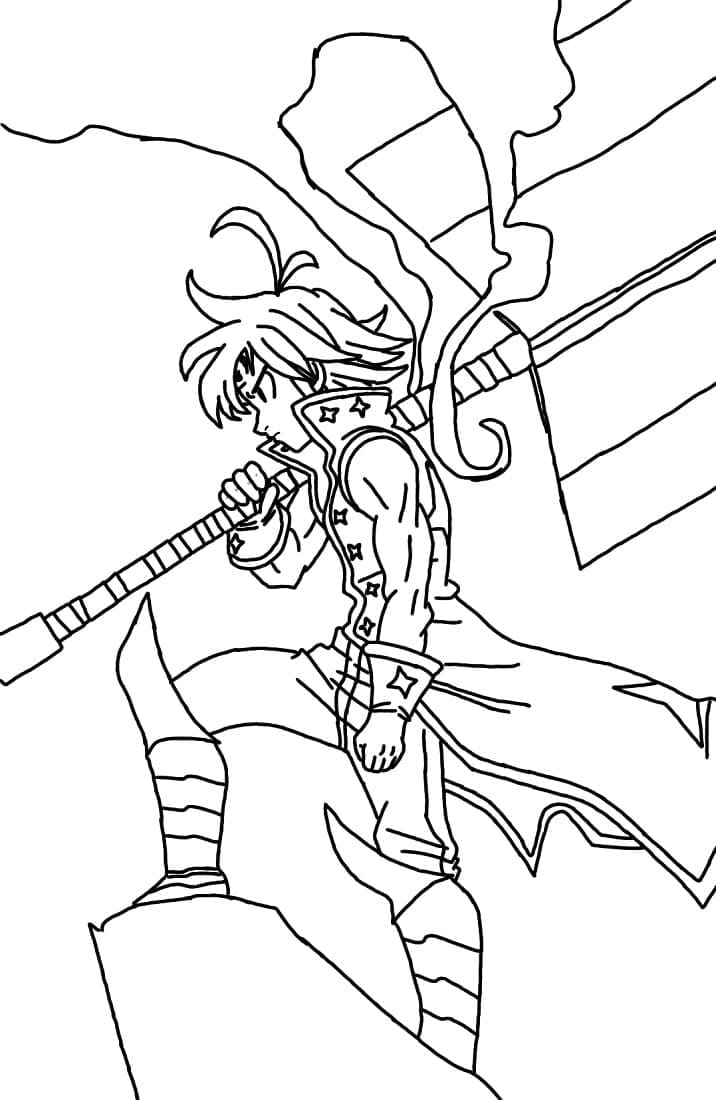 Cool Meliodas coloring page