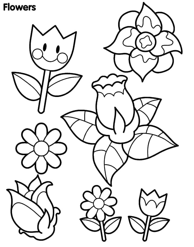 Crayola Flowers Coloring Page - Download, Print Or Color Online For Free