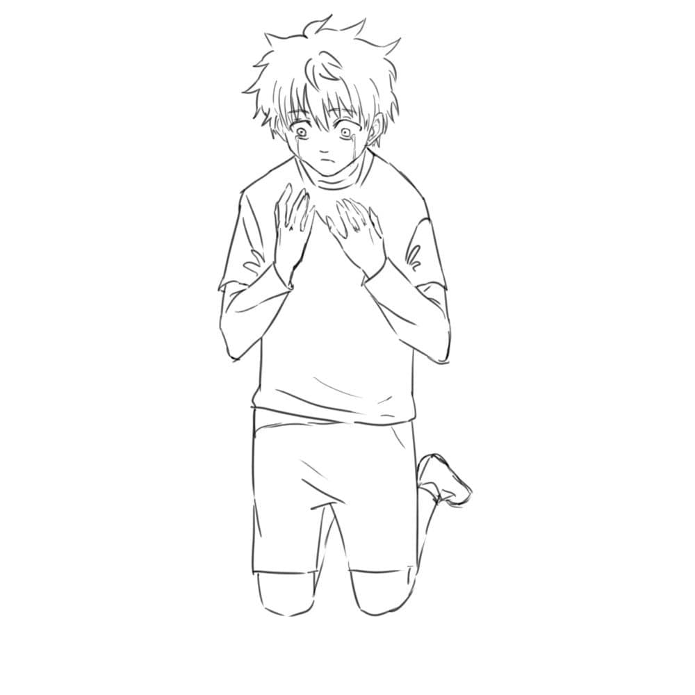 Crying Killua Zoldyck coloring page