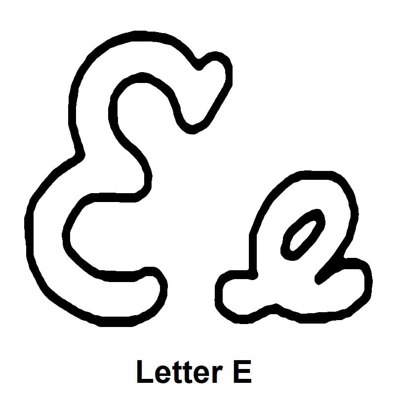 Cursive Alphabet Letter E coloring page - Download, Print or Color ...