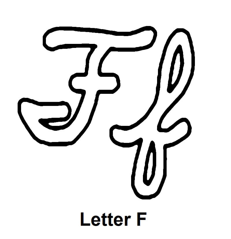 Cursive Alphabet Letter F coloring page - Download, Print or Color ...