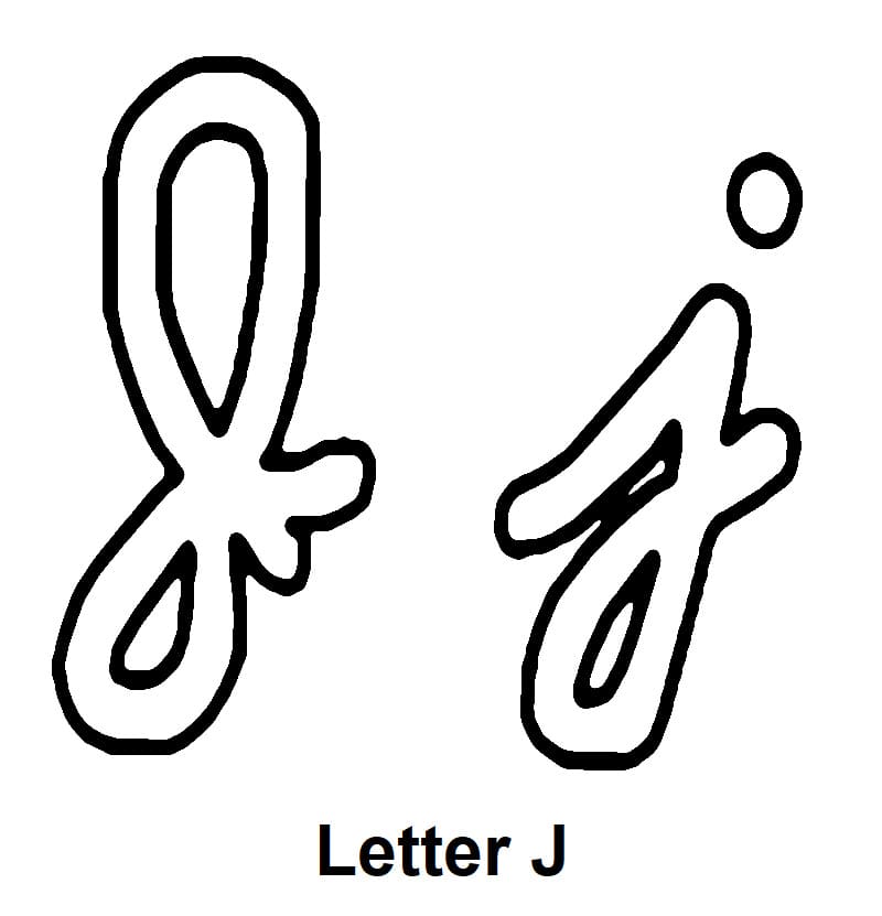 Cursive Alphabet Letter J coloring page - Download, Print or Color ...