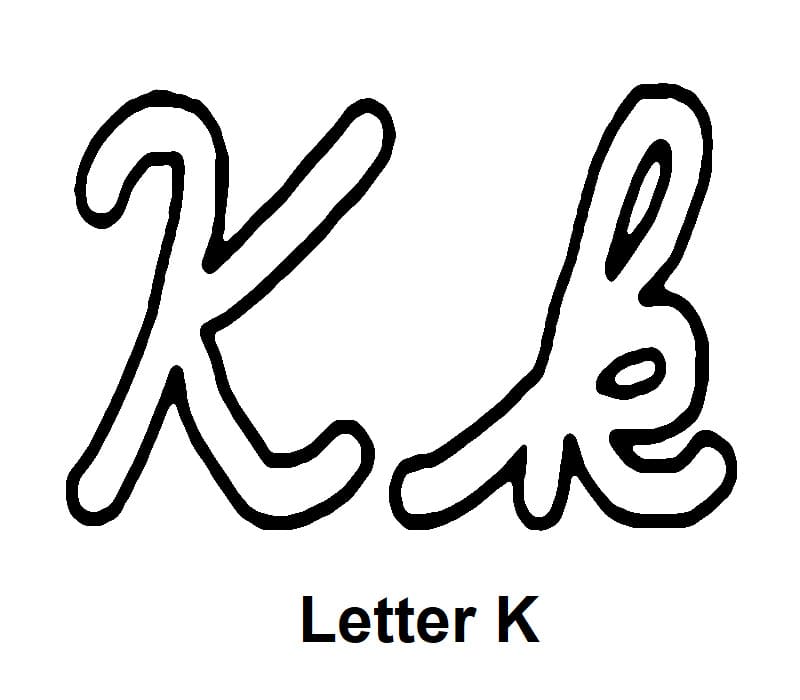 Cursive Alphabet Letter K coloring page - Download, Print or Color ...