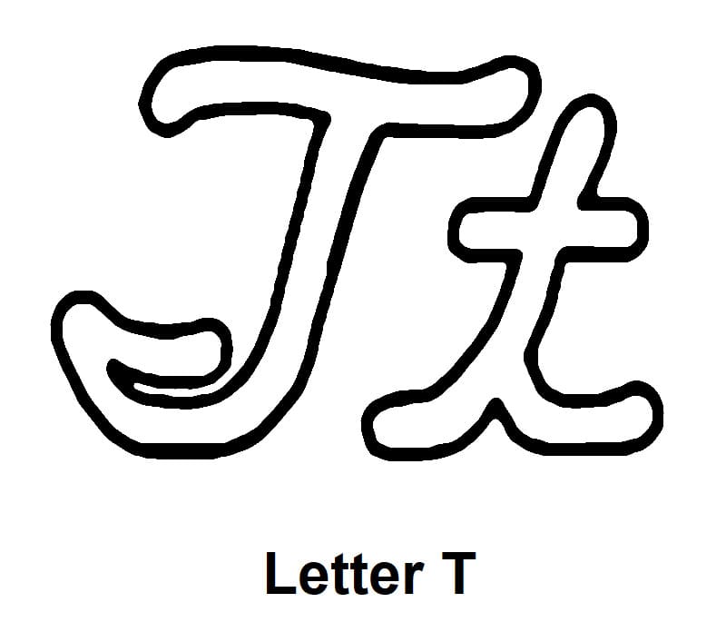 Cursive Alphabet Letter T coloring page - Download, Print or Color ...