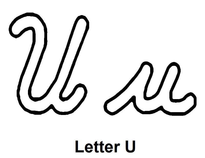 Cursive Alphabet Letter U coloring page - Download, Print or Color ...