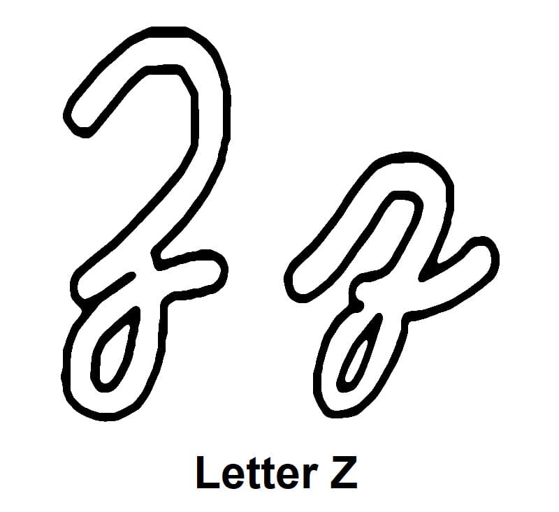 Cursive Alphabet Letter Z coloring page - Download, Print or Color ...