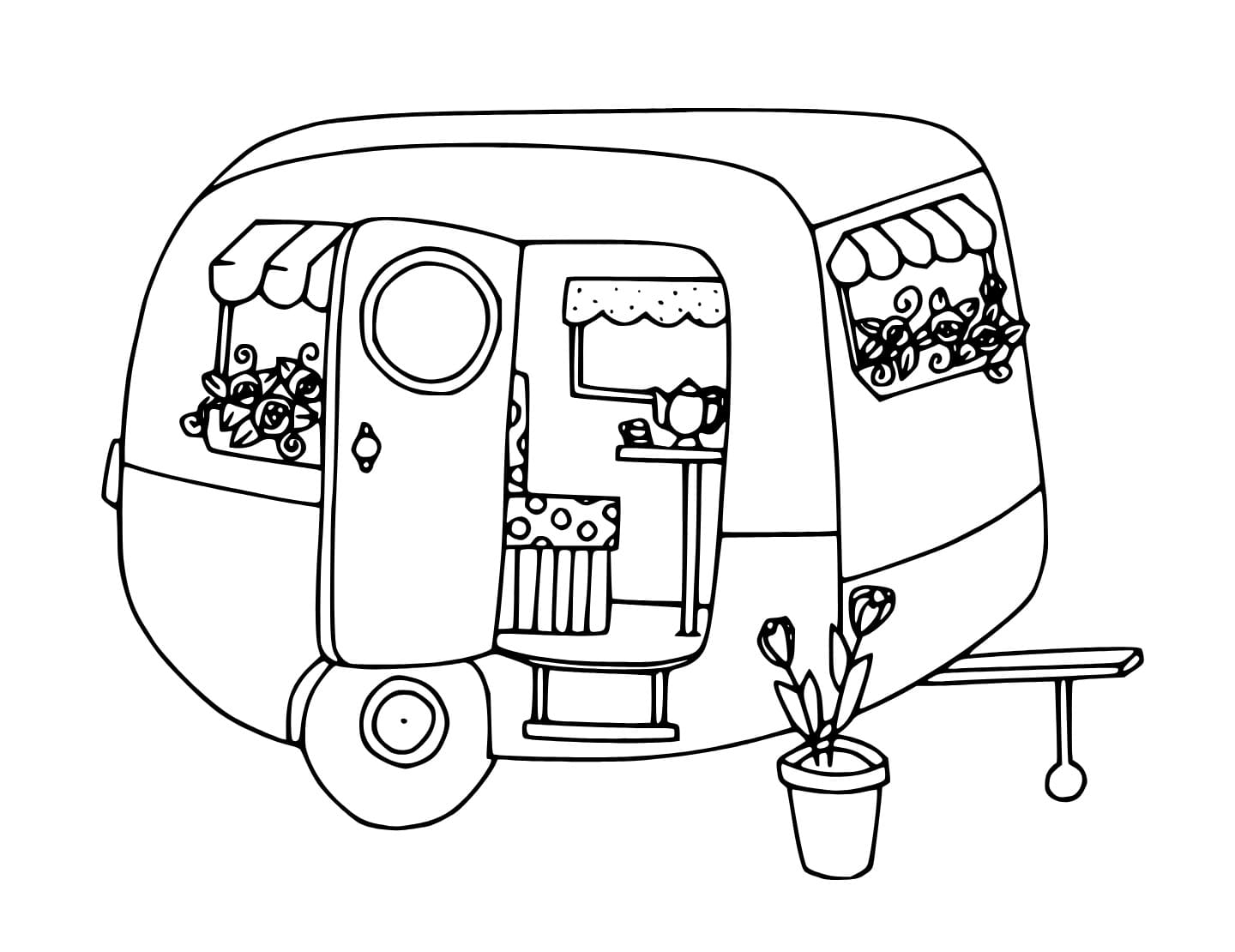 Cute Caravan coloring page - Download, Print or Color Online for Free