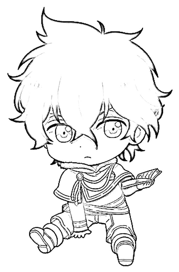 Cute Chibi Yuno coloring page