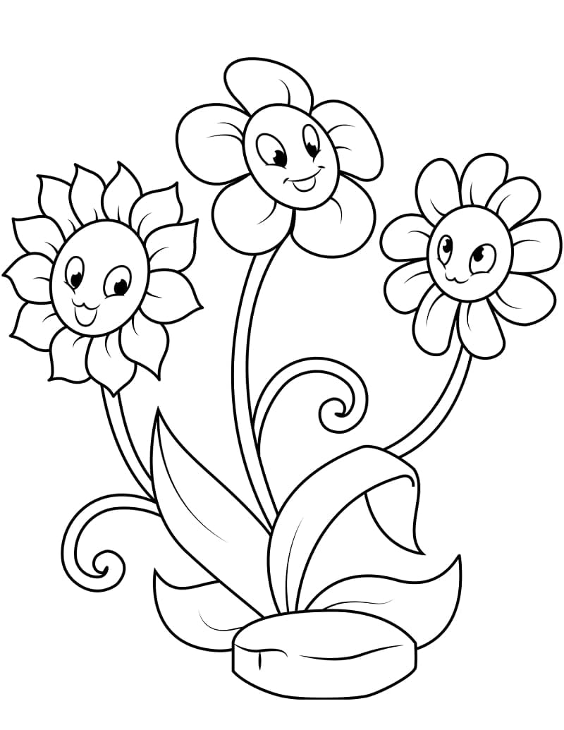 Cute Daisies coloring page