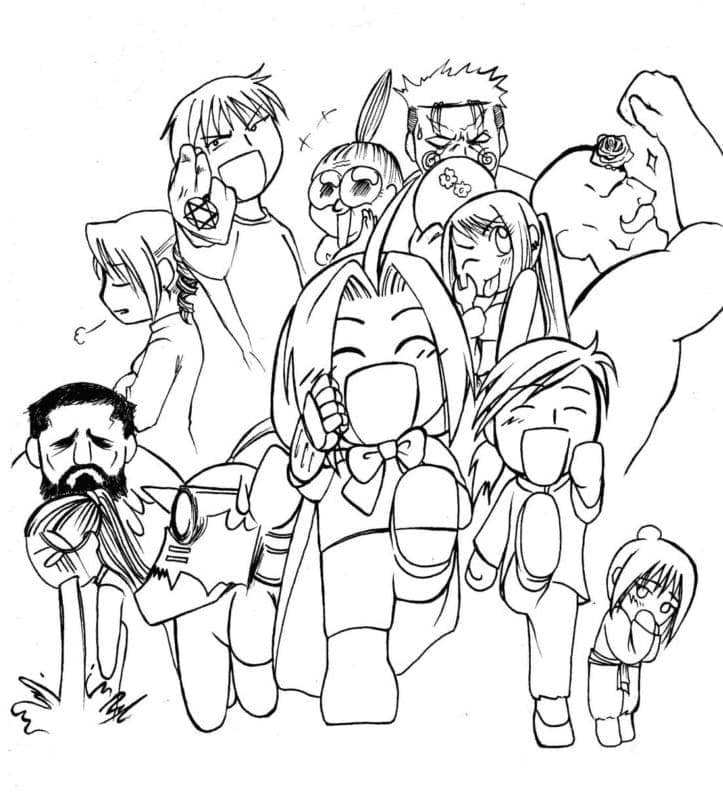 Cute Fullmetal Alchemist coloring page