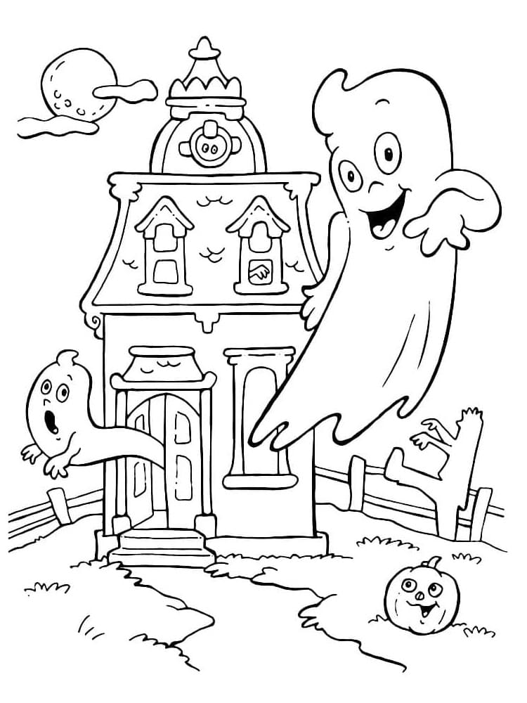 Cute Ghosts and Haunted House