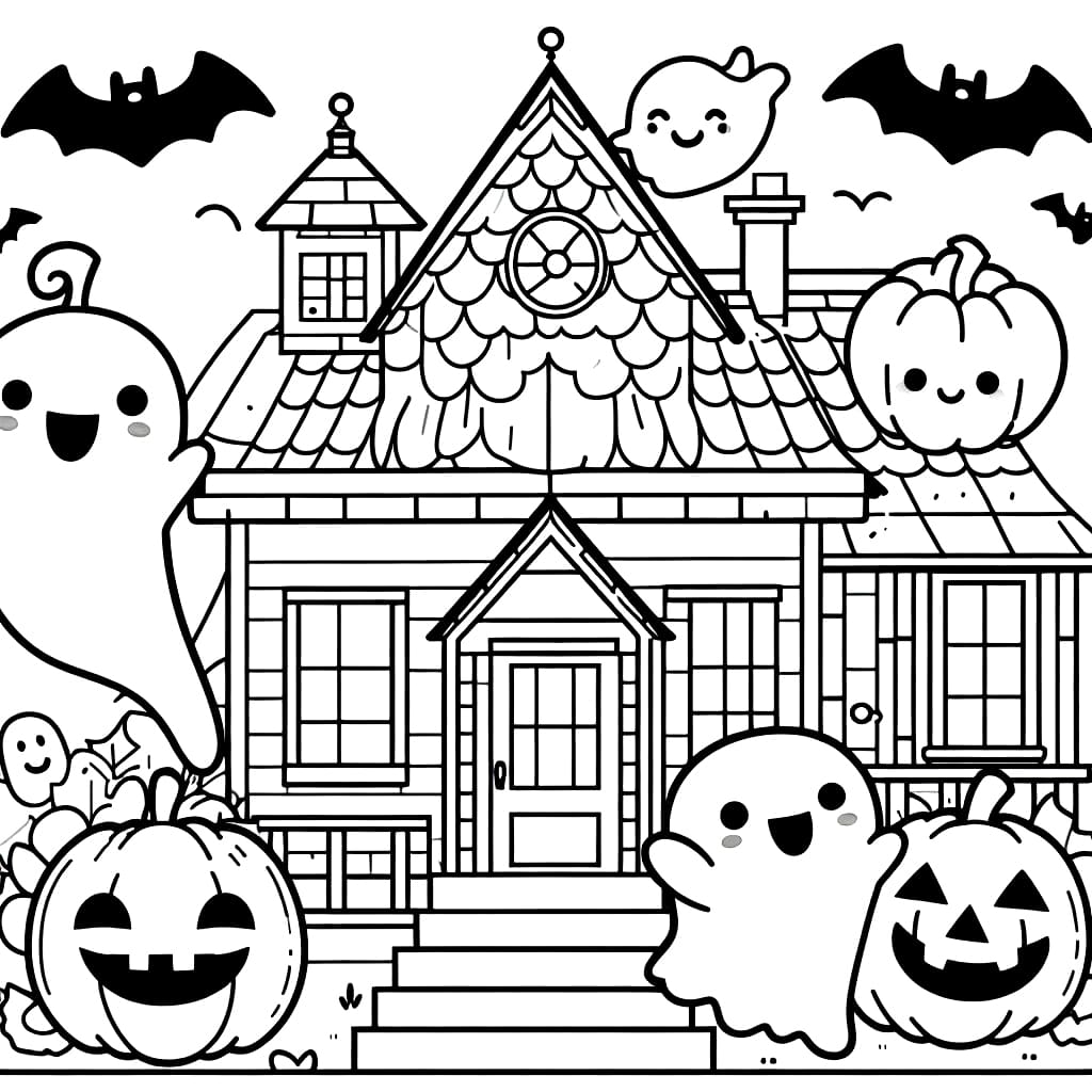 Haunted House Coloring Pages ColoringLib