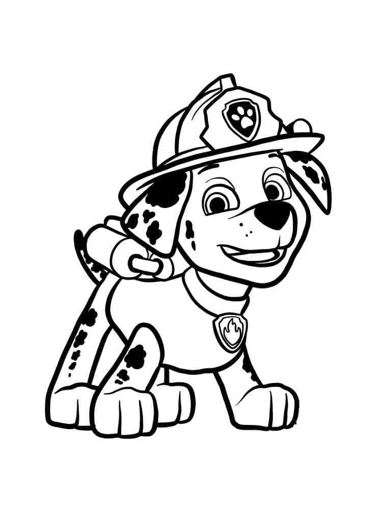 Cute Marshall Paw Patrol coloring page - Download, Print or Color Online  for Free