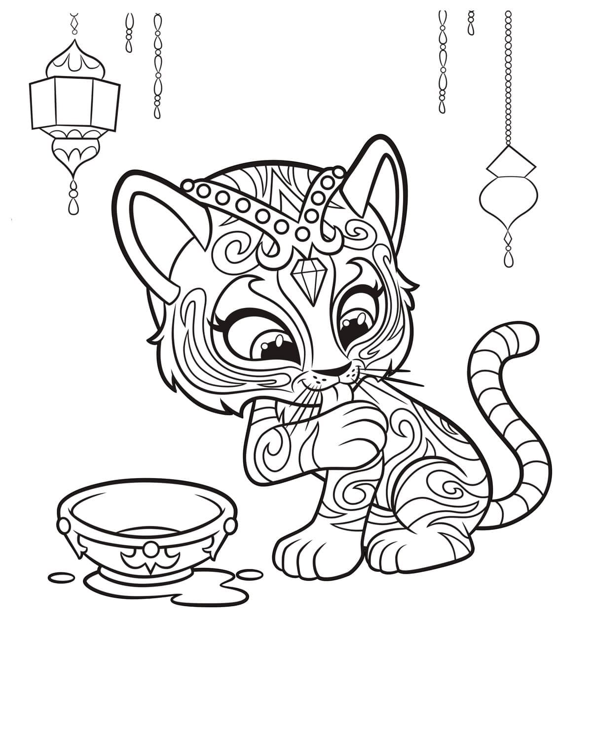 Cute Nahal Tiger coloring page