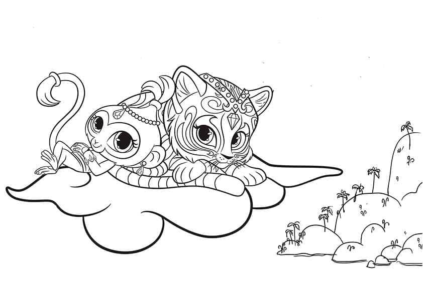 Cute Tala and Nahal coloring page