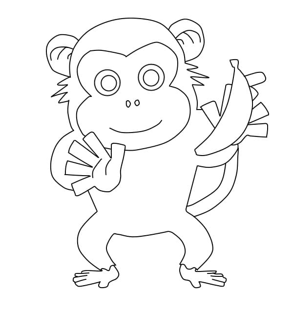 Daddy Monkey Banana coloring page