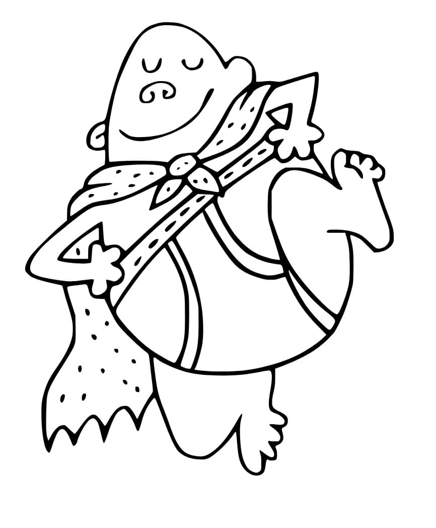 Dancing Captain Underpants coloring page