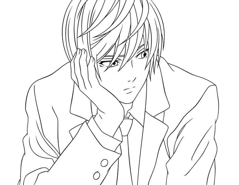 Death Note Light Yagami coloring page - Download, Print or Color Online ...