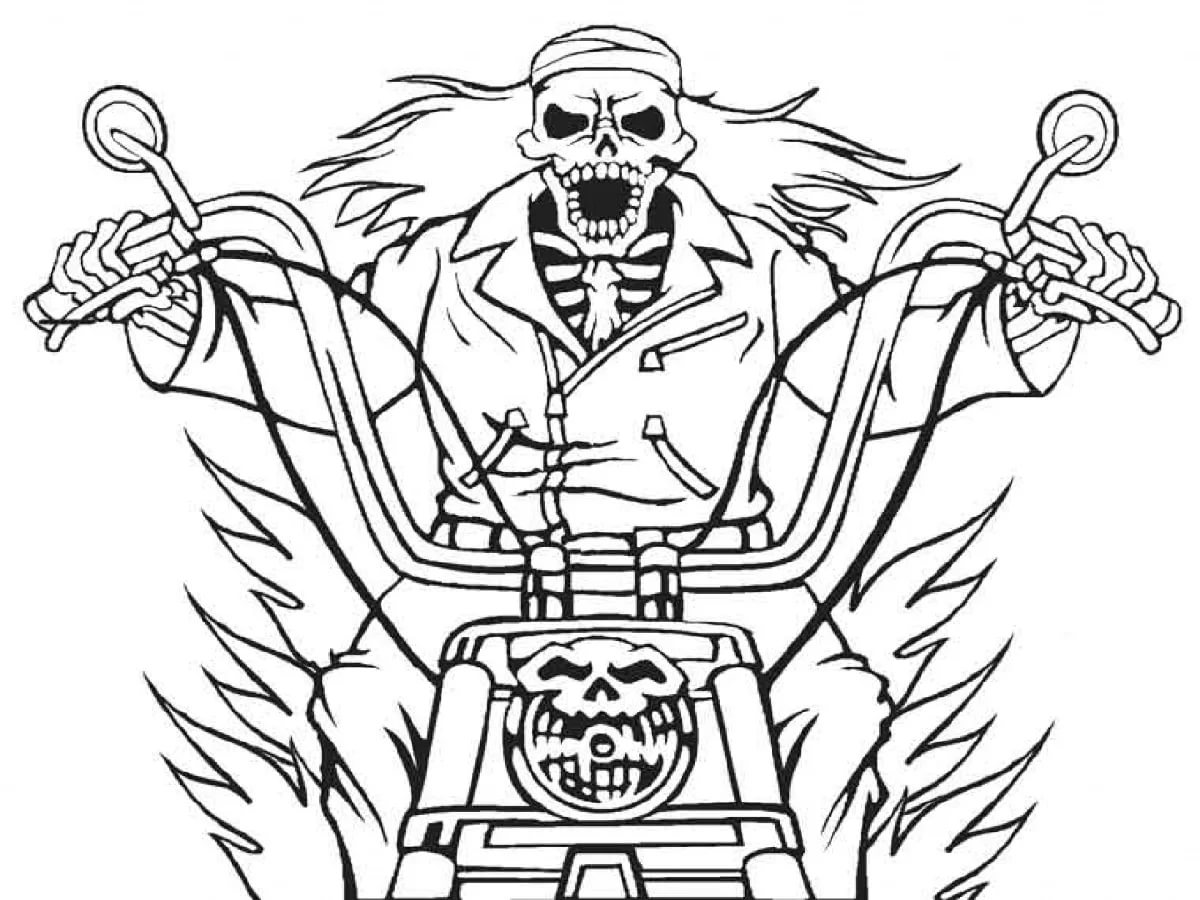 Devil Riding Motorcycle