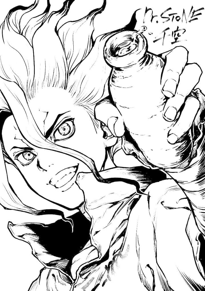 Dr Stone Senku coloring page