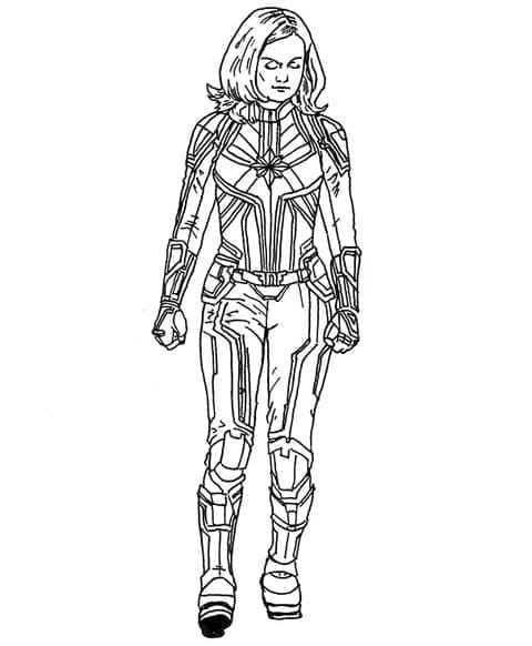 Drawing of Captain Marvel coloring page