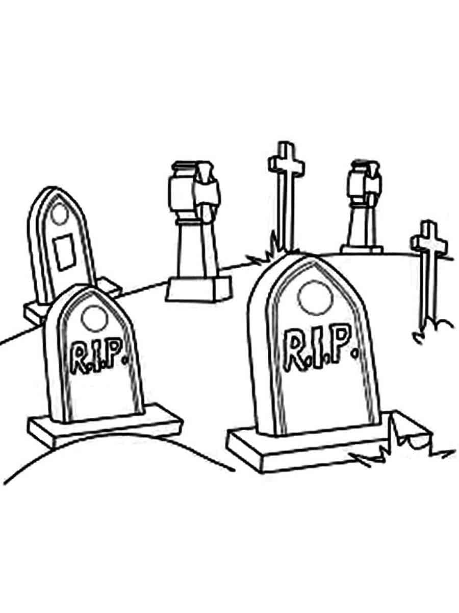 Drawing of Cemetery coloring page - Download, Print or Color Online for ...
