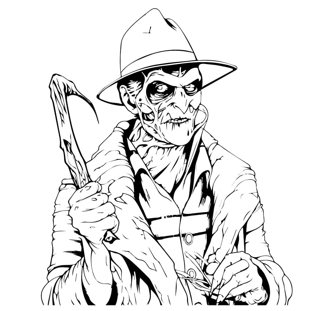 Drawing of Freddy Krueger coloring page - Download, Print or Color ...