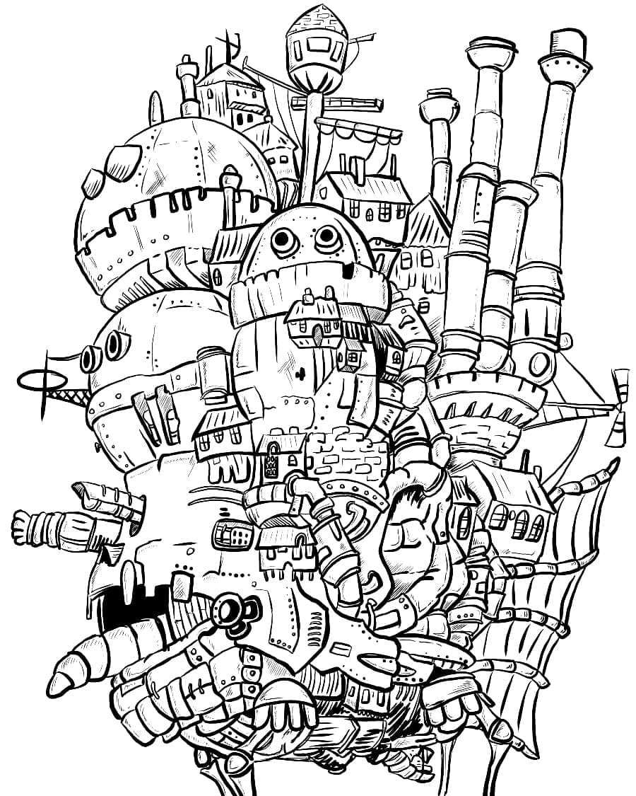 Drawing of Howl's Moving Castle